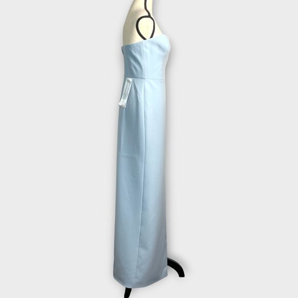 BCBGMAXAZRIA Strapless Crepe Gown Dress 6 Crystal Blue Party Cocktail Wedding - Picture 3 of 12